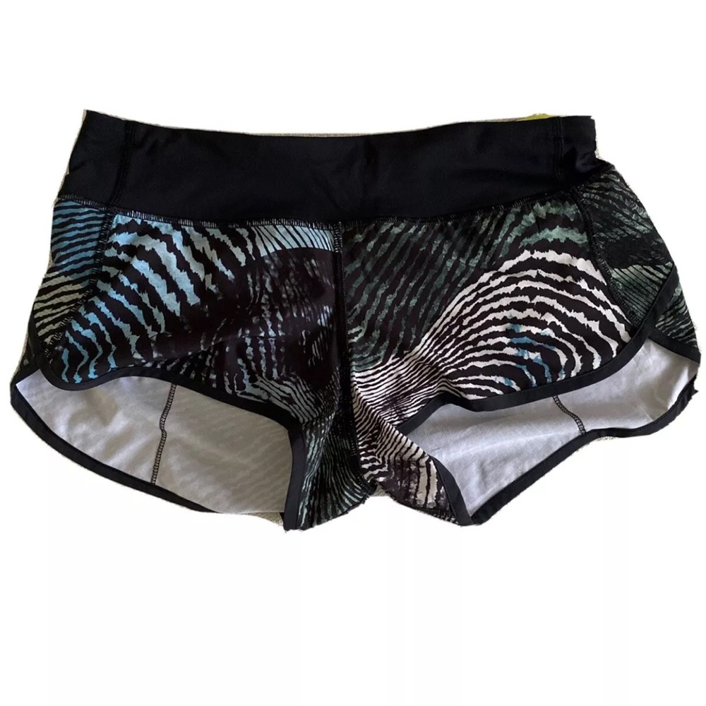 Lululemon Speed Up Shorts 2016 SeaWheeze Exclusive Tofino Teal Black print